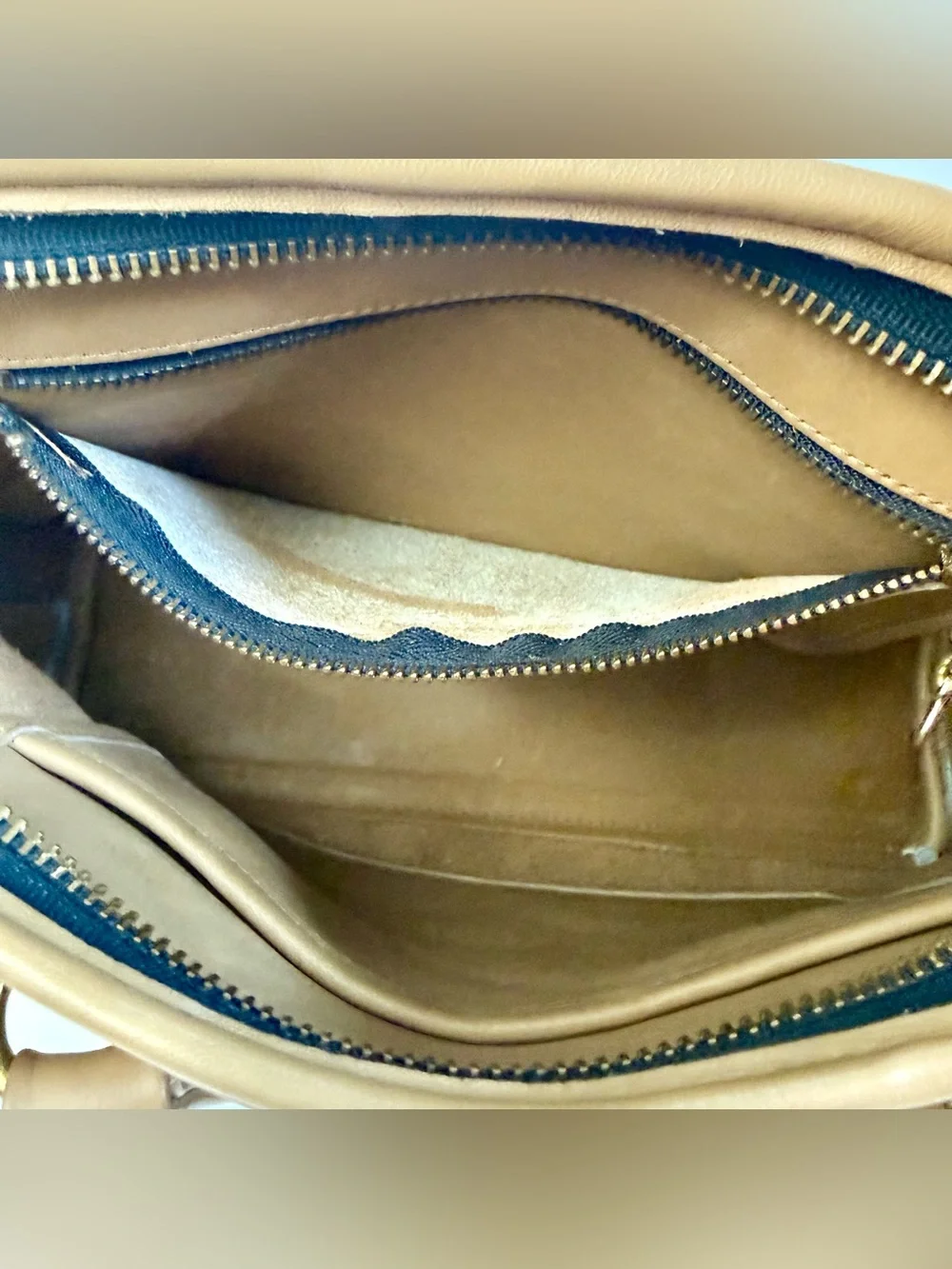 Vintage Coach Baxter Stone Light Tan Leather Satchel Doctor Bag Purse Crossbody